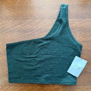 NWT fleo Sylvie Crop Tank - Size M - Heathered Forest Green